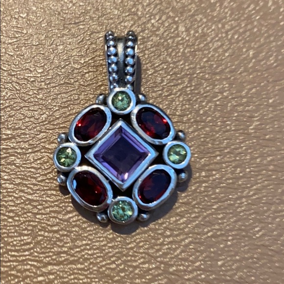 Jewelry - Sterling Silver/Amethyst/Garnet/Peridot Pendant